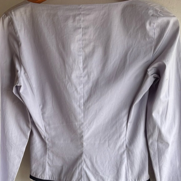 Vintage miu miu Zip Silver Lavender Cotton Top with Black Trim. Size 40 EU. - Picture 5 of 8